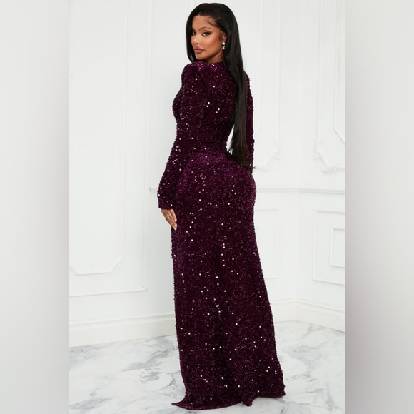 Lina Sequin Maxi Dress - Purple - Picture 2 of 8